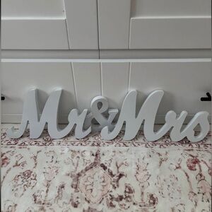 White Mr & Mrs Decor